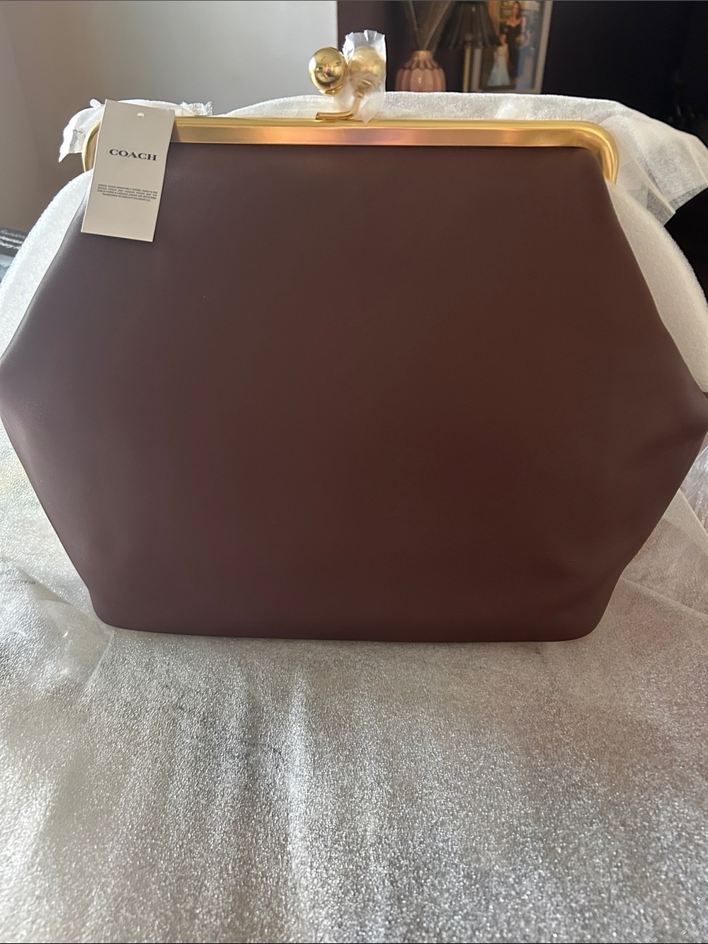 Coach Large Kisslock Frame Bag 
Black Current/Gold BNWT
